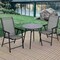 Set of 2 Outdoor Patio Folding Chairs with with 2 Ergonomic Armrests and Iron Frame